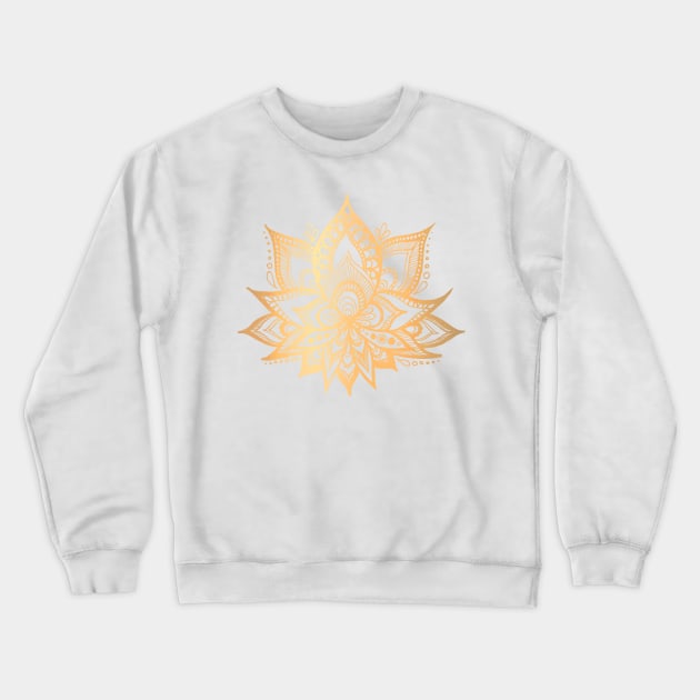 Sacred Gold Lotus Flower Crewneck Sweatshirt by julieerindesigns